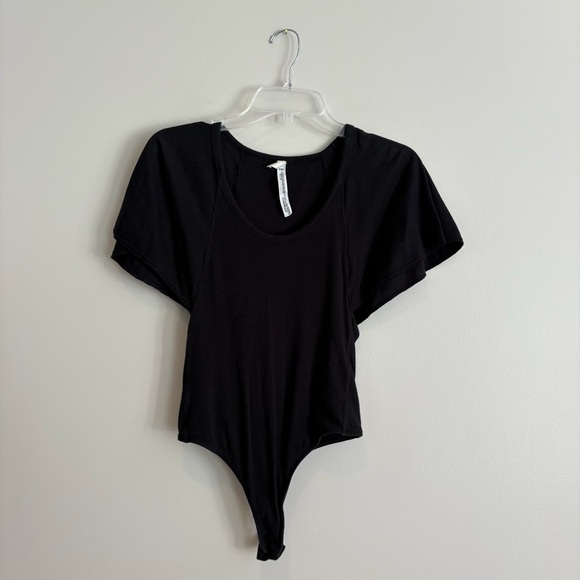 Free People Intimately Free Black Flutter Sleeve Women's Bodysuit - Picture 1 of 5